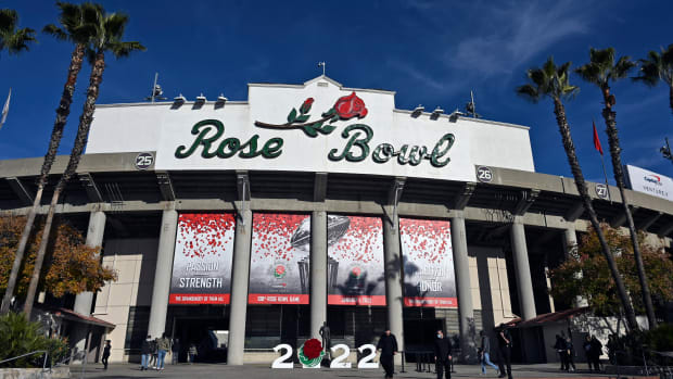 The Rose Bowl before the 2022 bowl game.