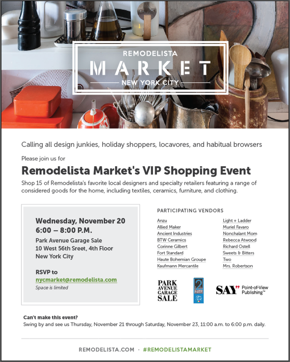 this week don t miss the remodelista market nyc say daily